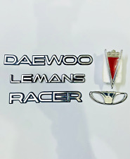 DAEWOO, LEMANS And RACER Emblem In Metal with Grill Logo Set Of 5 Piece picture