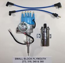 Plymouth Small Block 273-318-340-360 BLUE SMALL CAP HEI Distributor +Chrome Coil picture