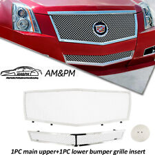 Fits 08-13 Cadillac CTS Stainless Steel Chrome Mesh Grille Grill Insert Combo   picture