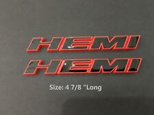 2x OEM Hemi Emblems Badges Side  oblique for Challenger Chrysler L Red Frame picture