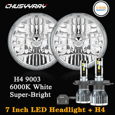 Pair 7 inch Round LED Headlights High-Low Beam H4 For AC Shelby Cobra 1962-1973 picture