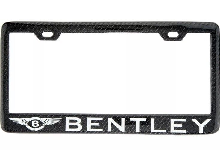 Bentley Continental GT Flying Spur Real Carbon Fiber License Plate Cover Frame 