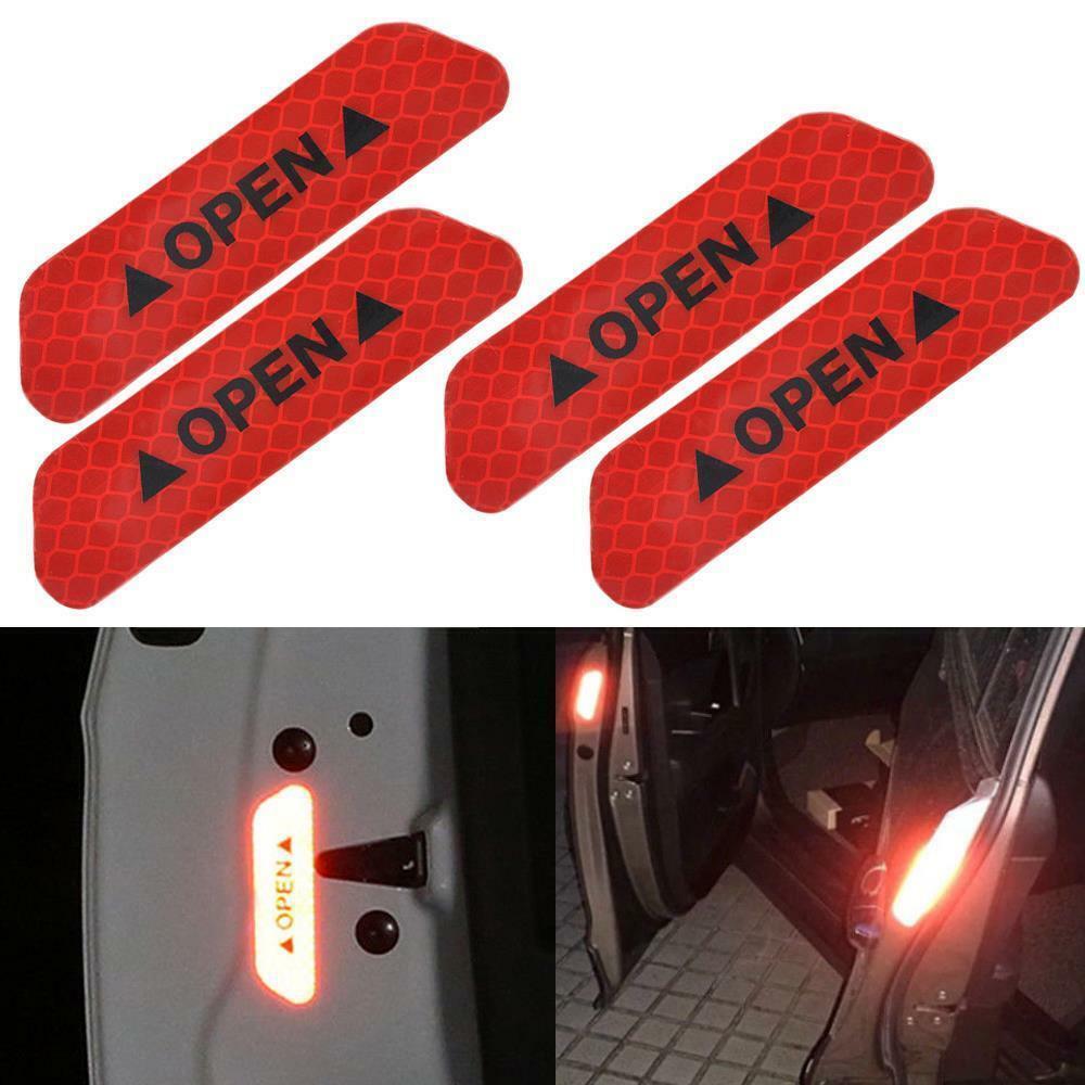 4x Safety Reflective Tape Open Sign Warning Mark Car Door Sticker Accessories US