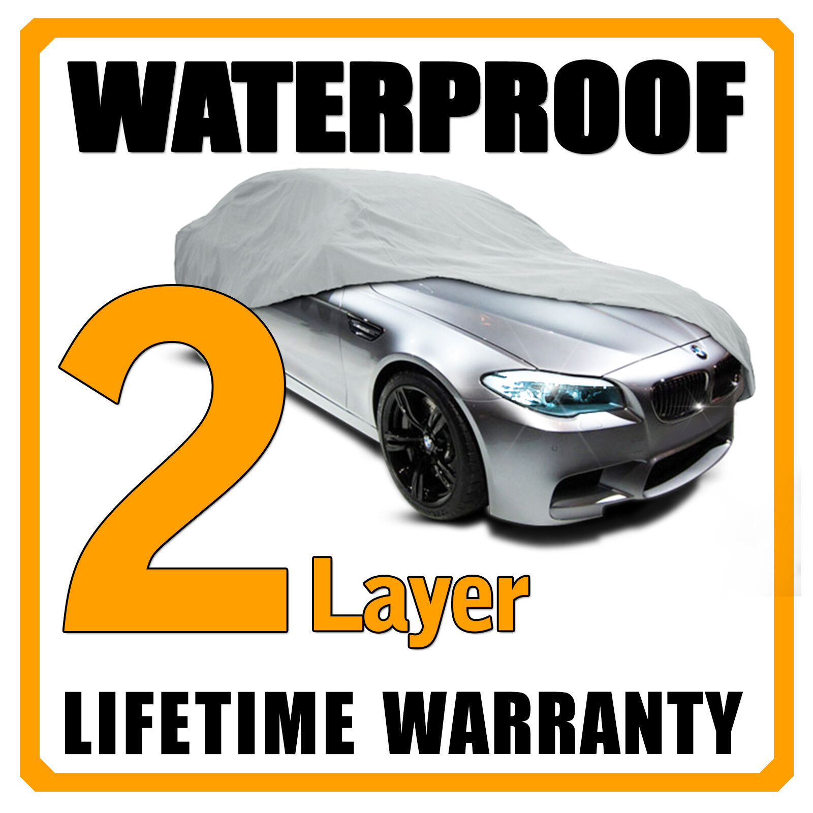 2 Layer Car Cover Breathable Waterproof Layers Outdoor Indoor Fleece Lining Fis