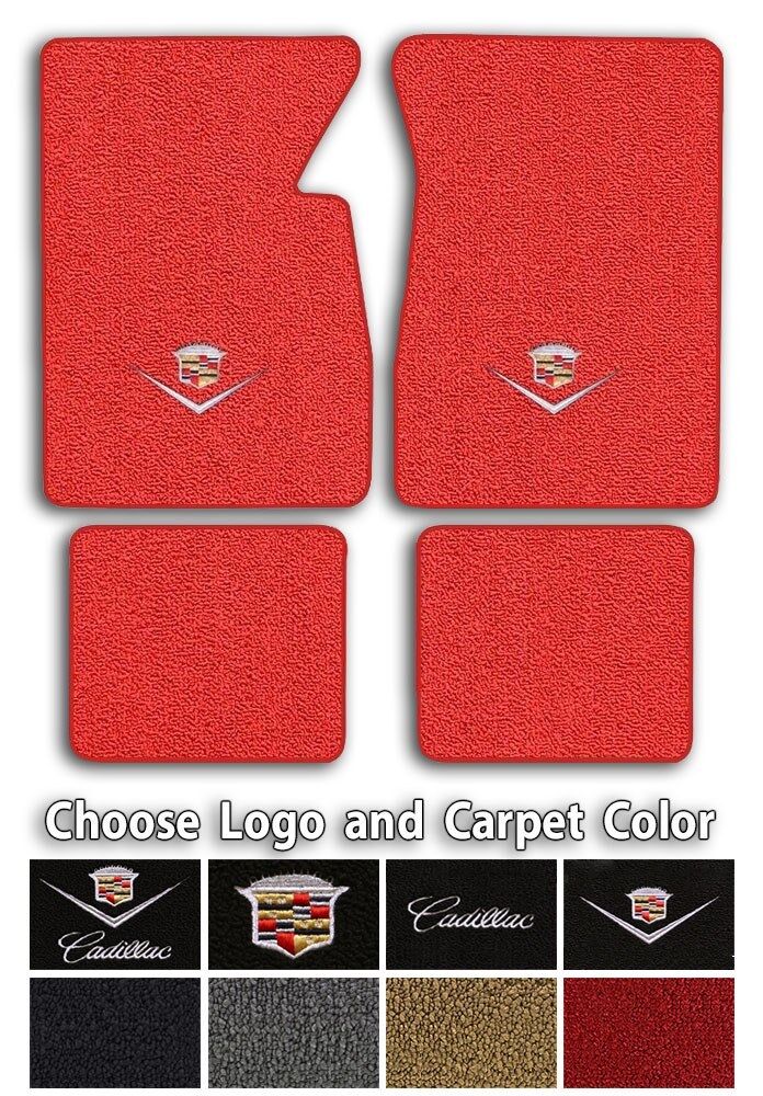 Cadillac Custom Logo Loop Carpet Floor Mats - Choose Mat Color And Logo