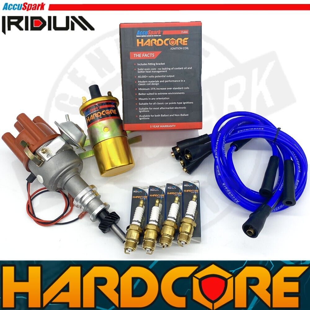 Ford Pinto HARDCORE Performance Distributor pack with Iridium spark plugs