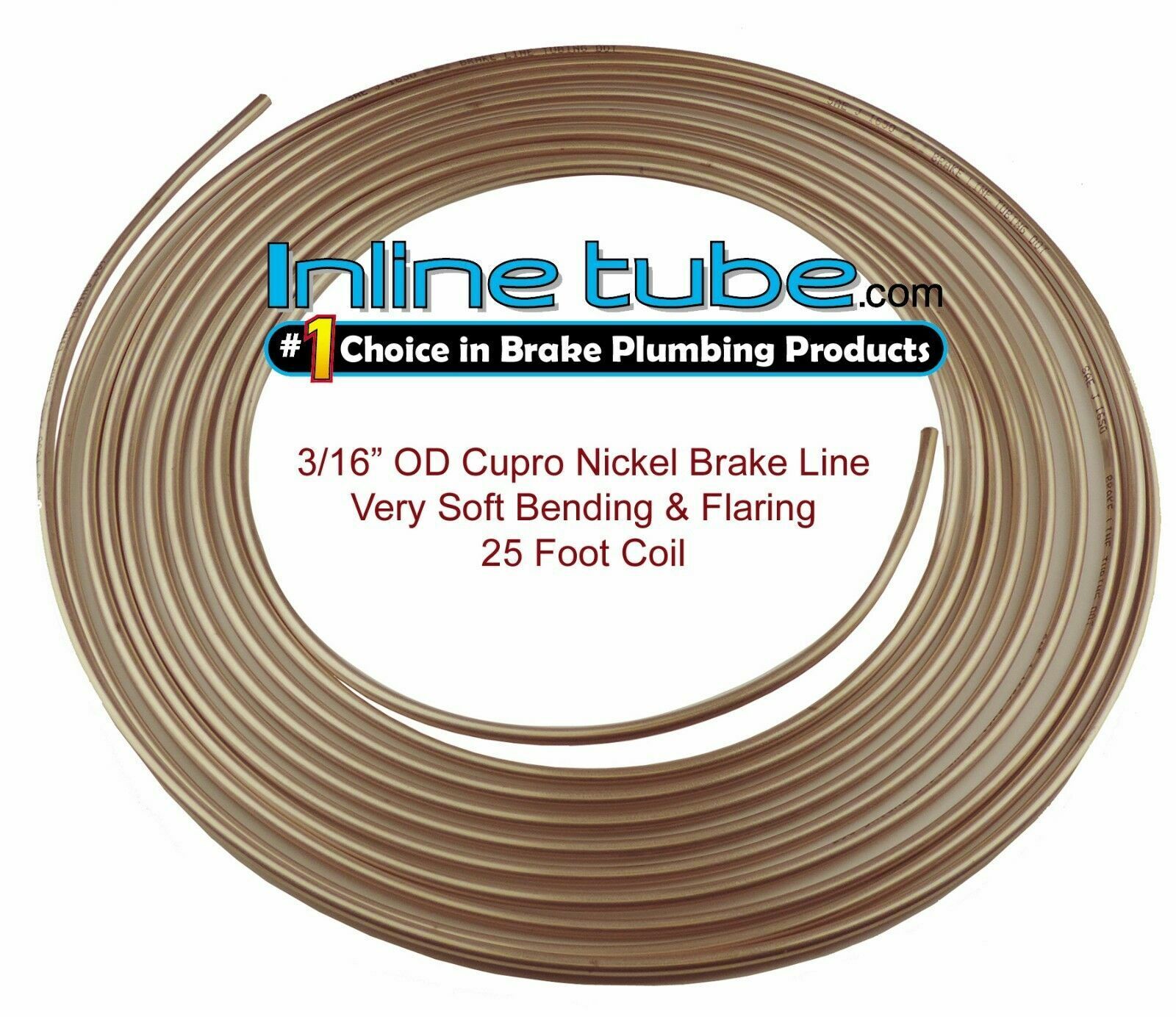 Copper Nickel Brake Line Tubing Kit 3/16  Od 25 Ft Coil Roll Nicopp Cn3 Tube