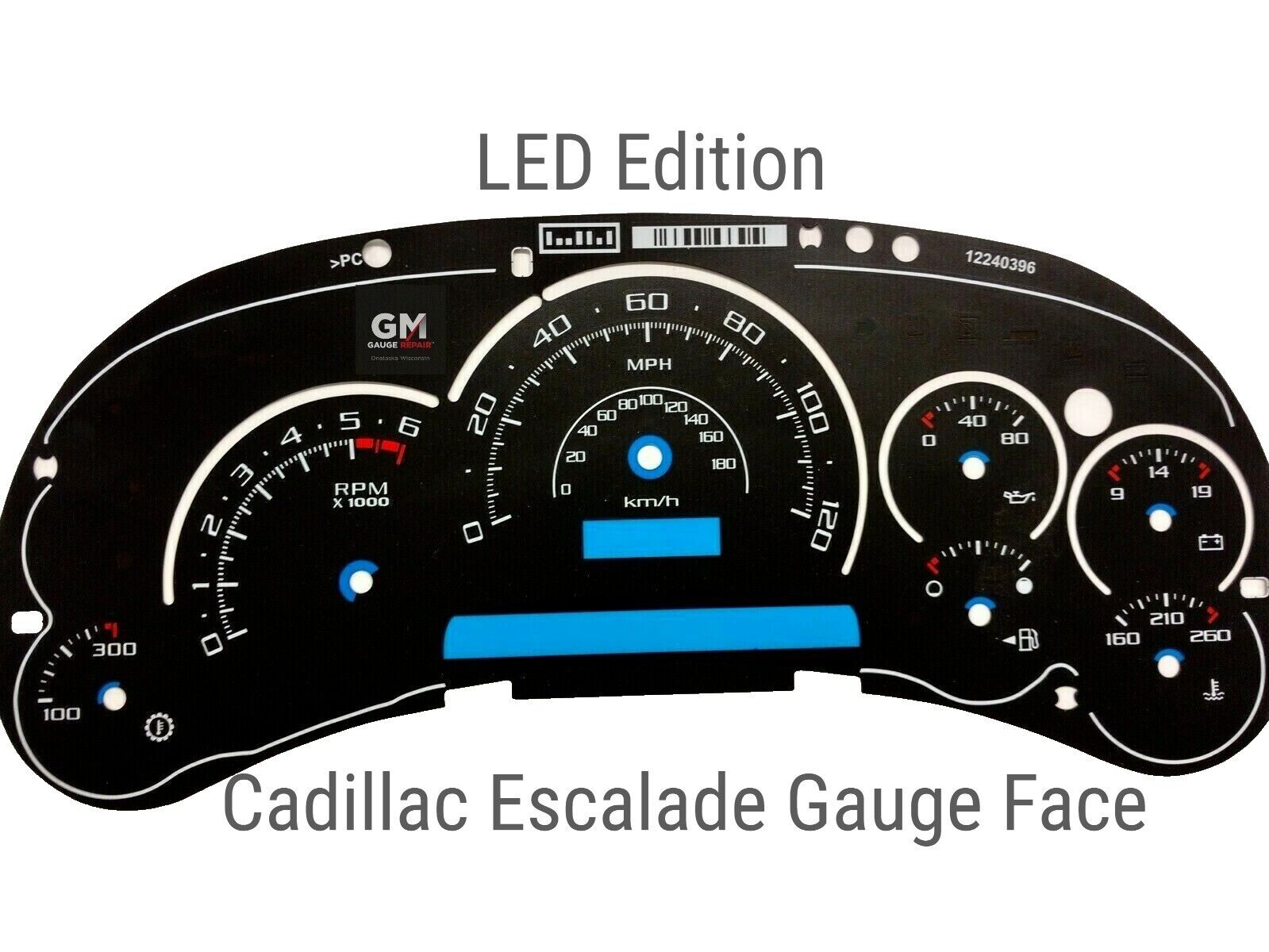 LED Edition Cadillac Escalade Gauge Face Silverado Tahoe Sierra 2003 04 05 New 