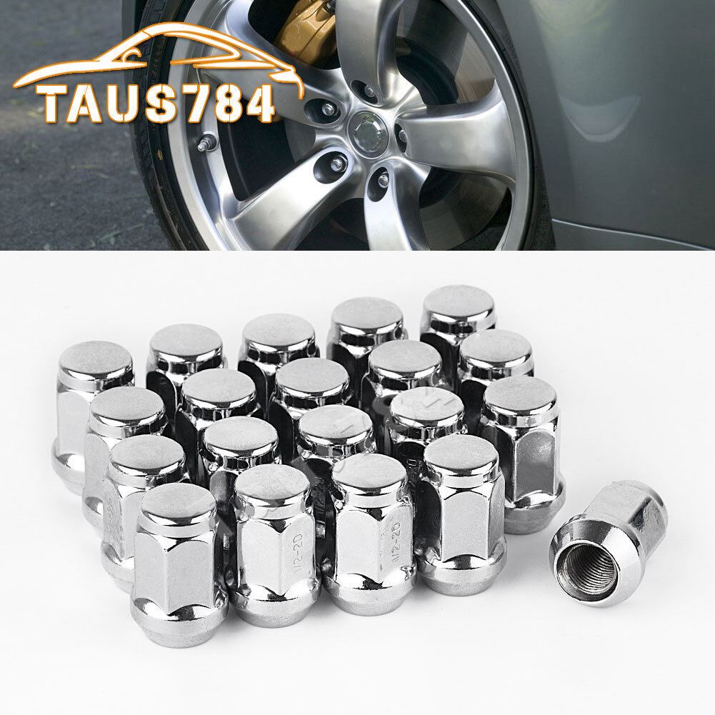 20 Chrome 1/2-20 Wheel Lug Nuts Acorn Bulge Closed End for Ford Explorer Mustang