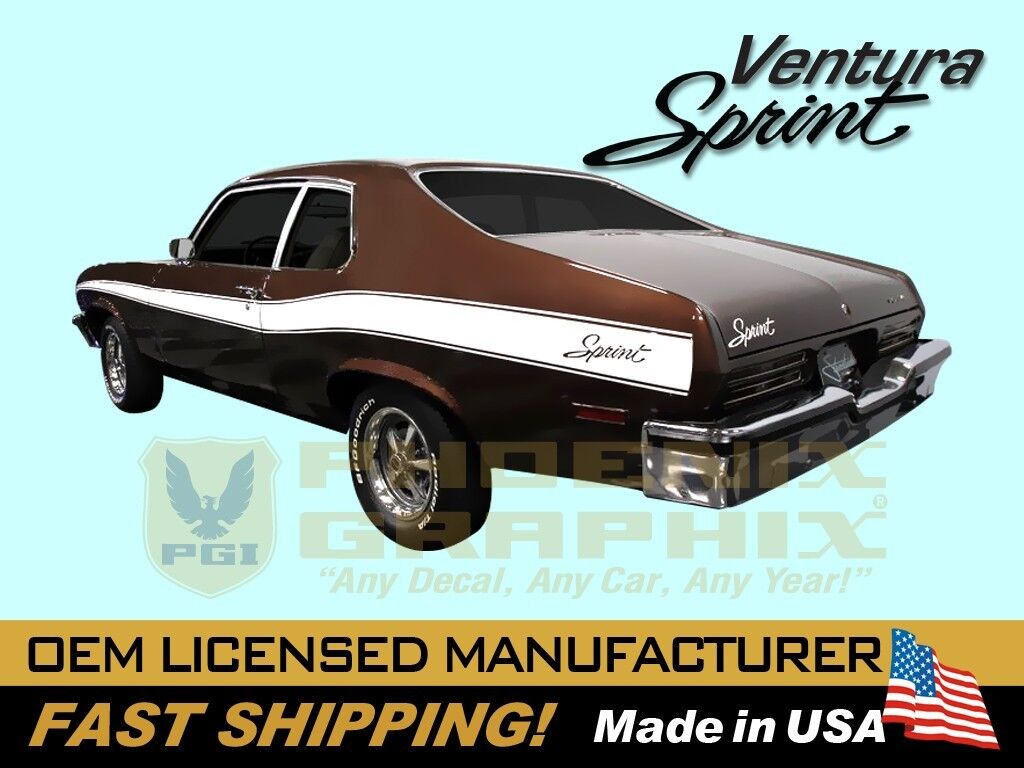 1971 1972 Pontiac Ventura Sprint Decals & Stripes Kit