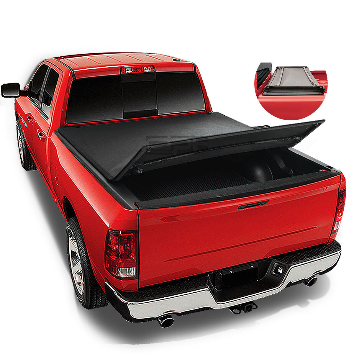 For 2002-2016 Dodge Ram 1500 2500 3500 6.5 Ft Bed Soft Tri-Fold Tonneau Cover