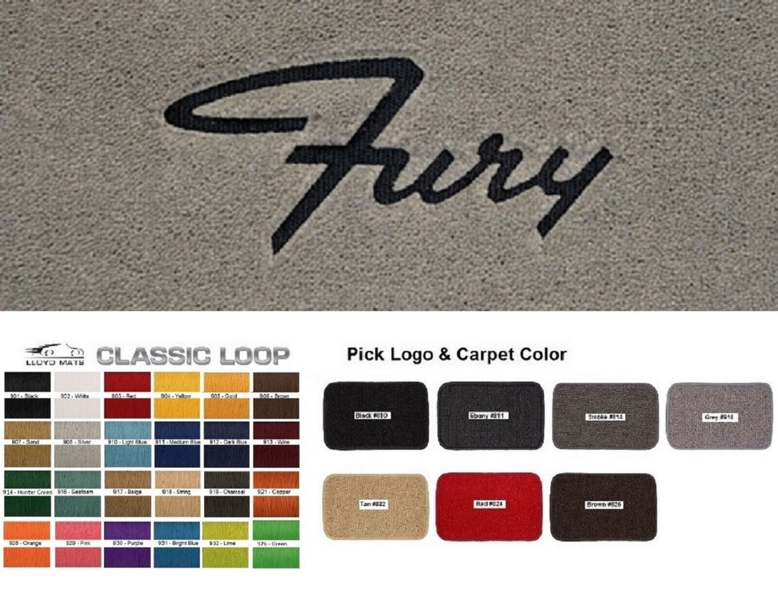 Lloyd Mats Classic Loop Plymouth Fury Custom Front Floor Mats (1957-1968)