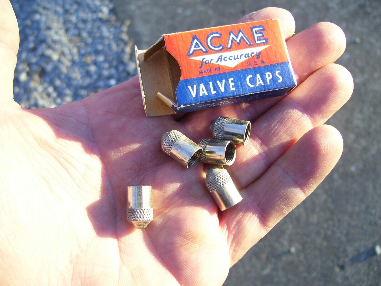 Vintage nos Tire valve metal caps tool auto accessory gm street hot rod part oem