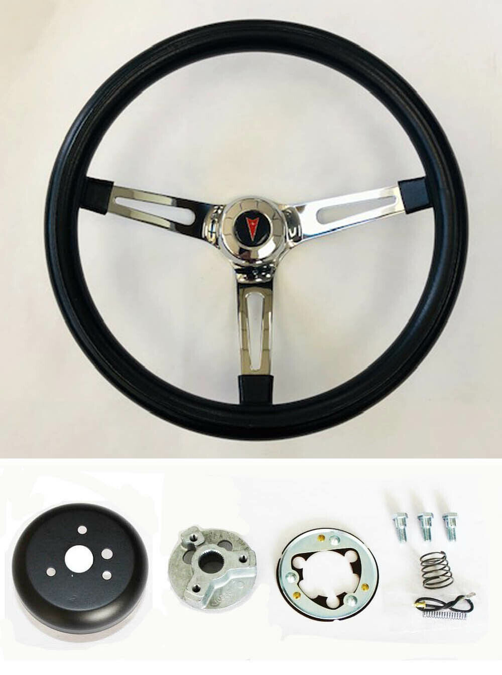 1969-93 Pontiac Grand Prix GTO Firebird Black Foam on Chrome Steering Wheel 15\