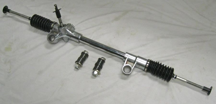 Chrome 1974-78 Ford Mustang II Manual Steering Rack and Pinion + Offset Bushings