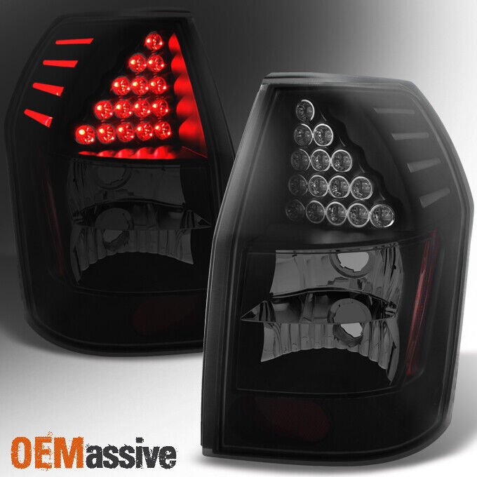 Fit 2005 2006 2007 2008 Dodge Magnum Black Smoked LED Tail Lights Replacement