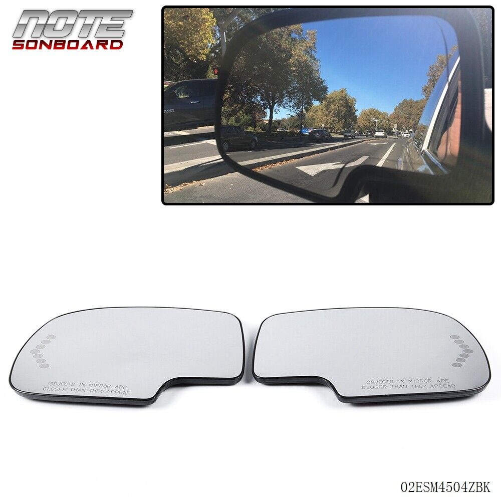 Left+Right Turn Signal Heated Mirror Glass Fit For GMC Chevy Cadillac 2003-2007