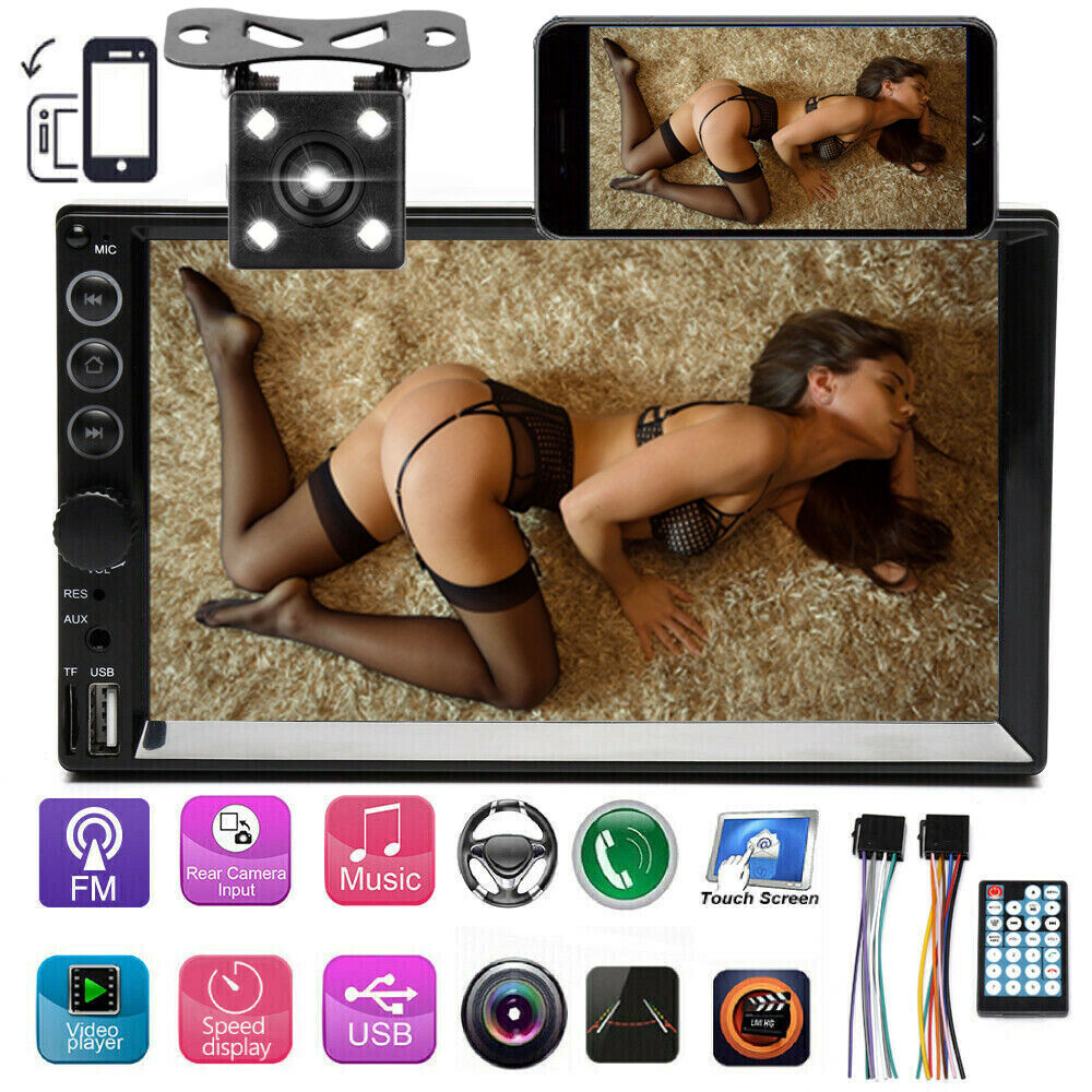 Rear Camera  2Din 7'' Car Stereo Radio MP5 Bluetooth Mirror Link for Android IOS