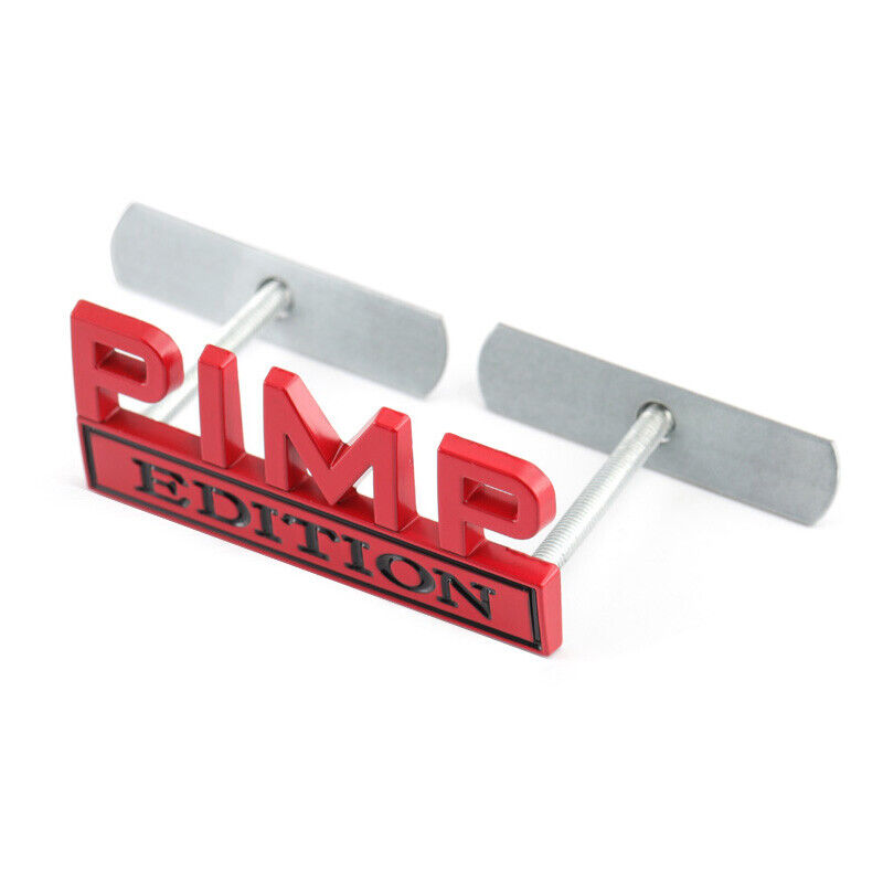 Red Black PIMP EDITION Front Grille Emblem for Ram Sierra Tundra F150 250 350