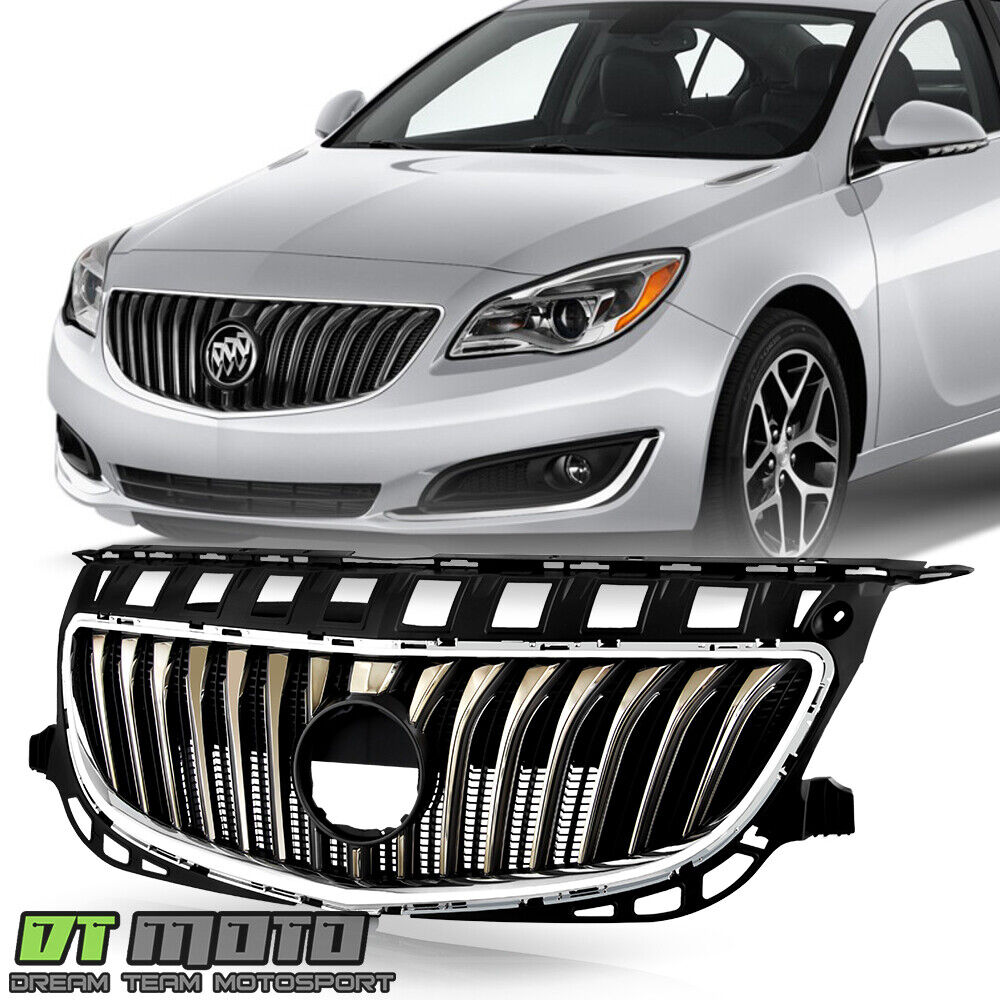 2015-2017 Buick Regal w/o GS Front Bumper Upper Grille Assembly Black/Chrome