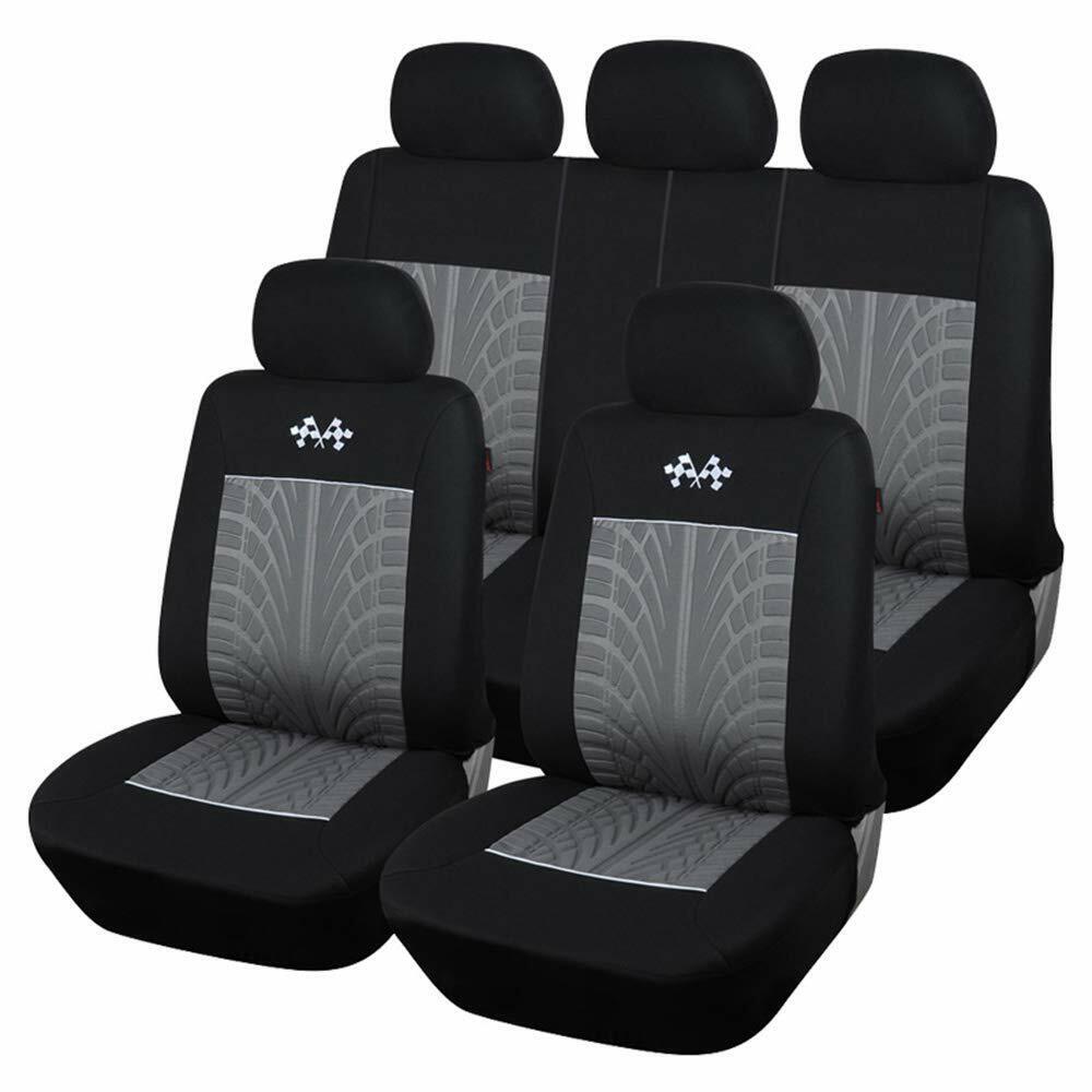 Car Seat Cover Protector Car Interior Decoration Full Set of Front + Rear Black