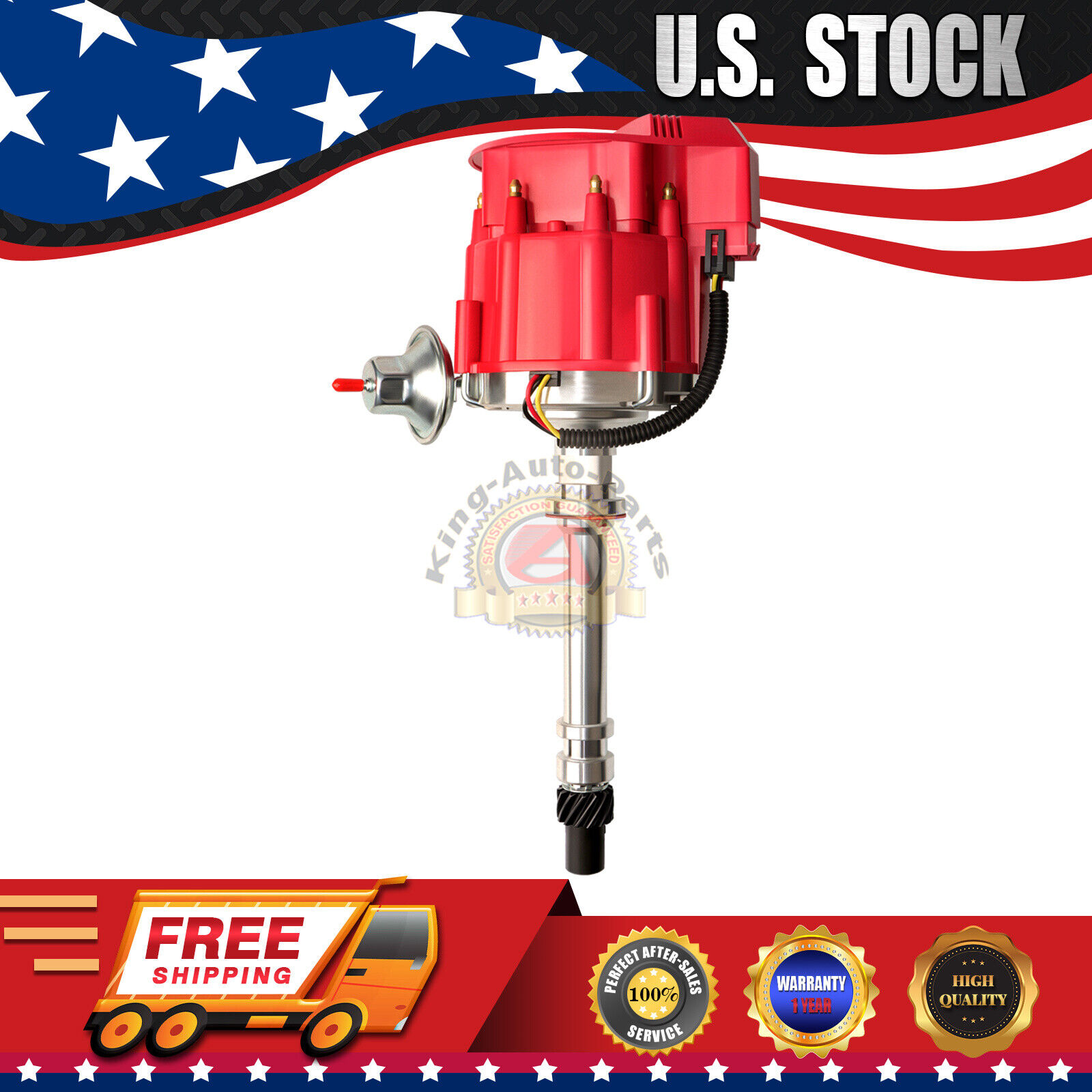 SBC Chevy Performance HEI Distributor Red Cap Super Coil 305 350 400 Small Block