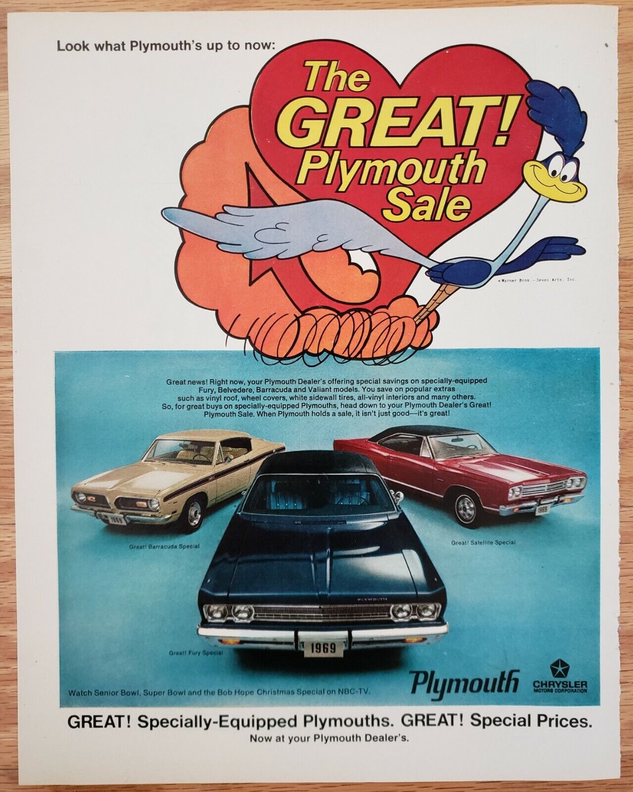 1966 1967 1968 1969 Plymouth Barracuda Road Runner magazine ads lot (20 total )