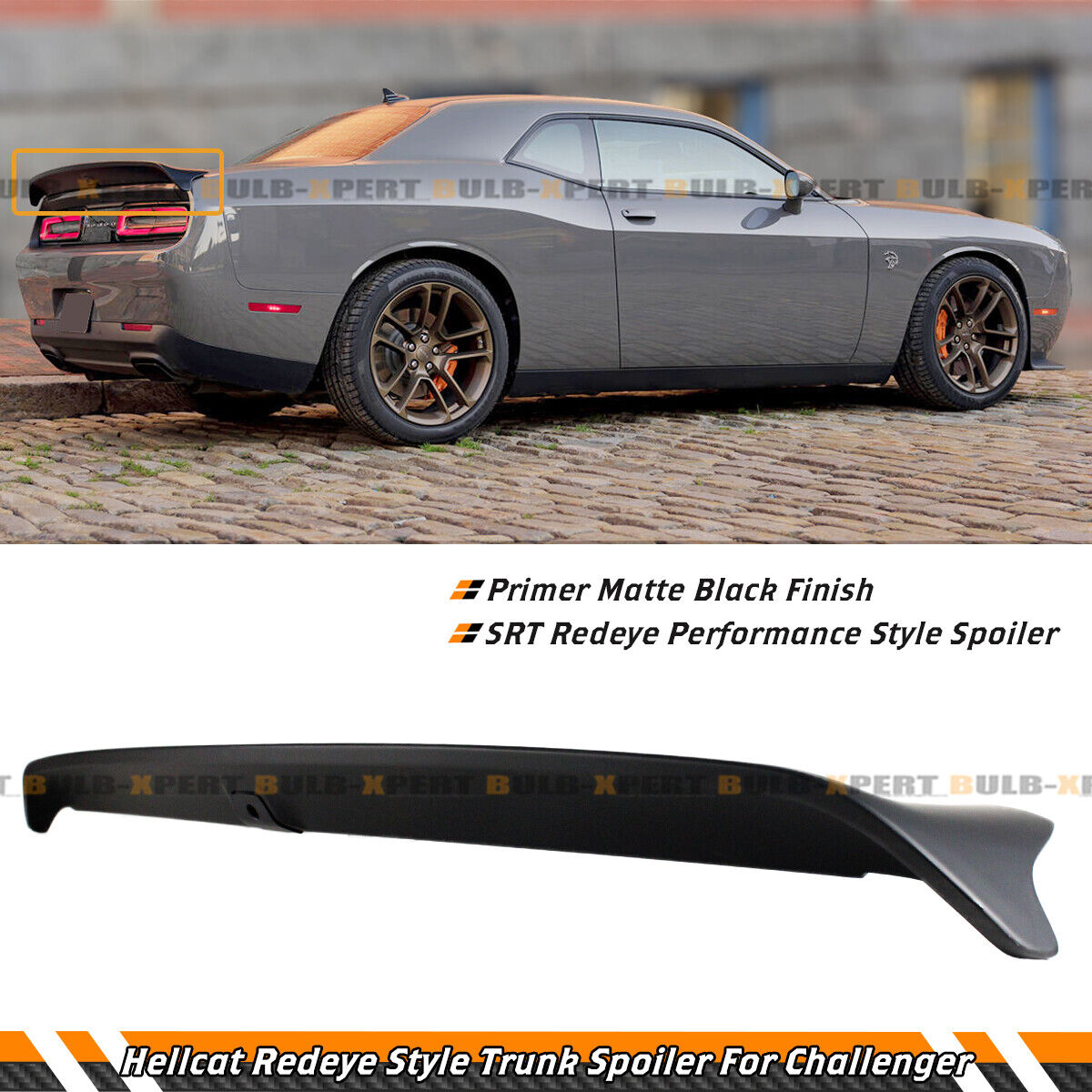For 08-21 Dodge Challenger Hellcat Redeye Performance Style Black Trunk Spoiler