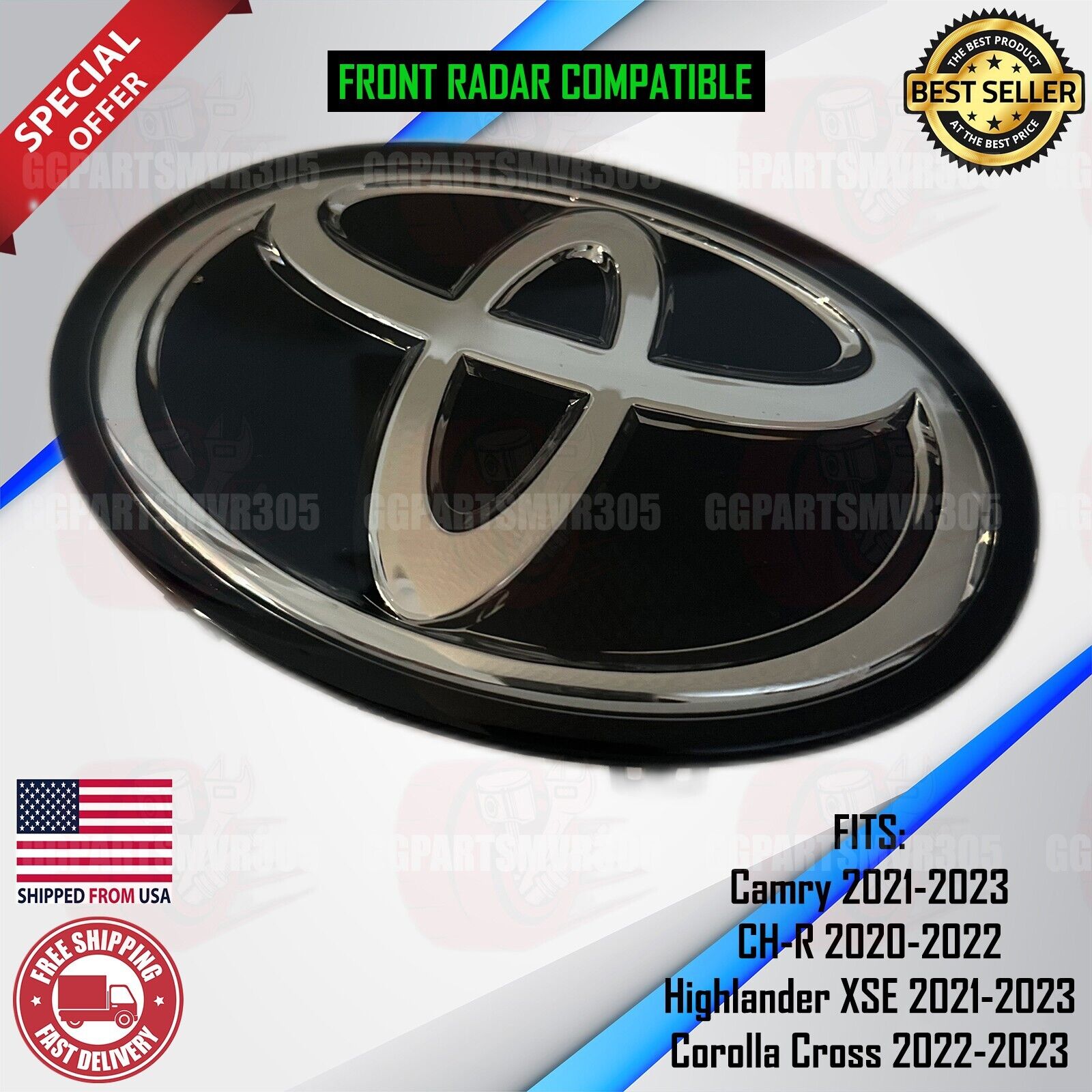 2021 2022 2023 Toyota Camry Front Grille Emblem Badge Logo Radar OEM 90975-A2009
