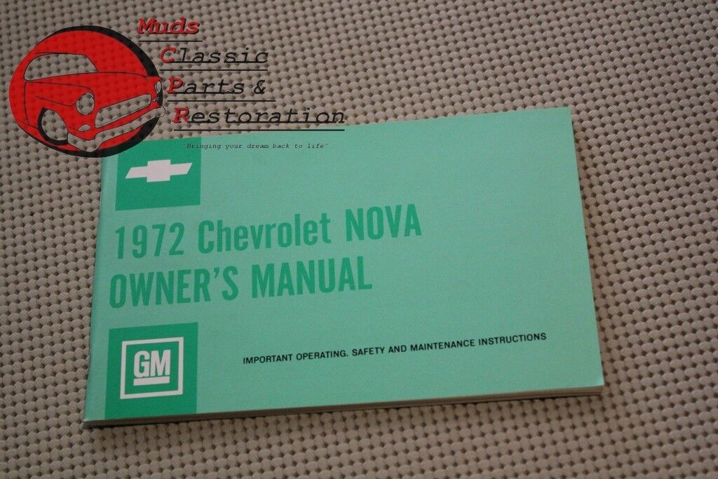 1972 72 Chevrolet Chevy Nova Owner\'s Owners Manual