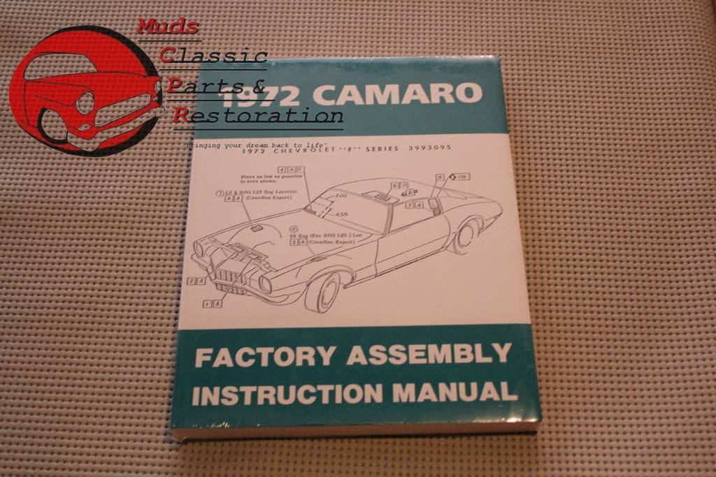 1972 72 Chevrolet Chevy Camaro Factory Assembly Instruction Manual