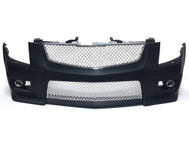 For  08-13 Cadillac CTS, V-Style Front Bumper w/ Chrome Grille with Fog Light