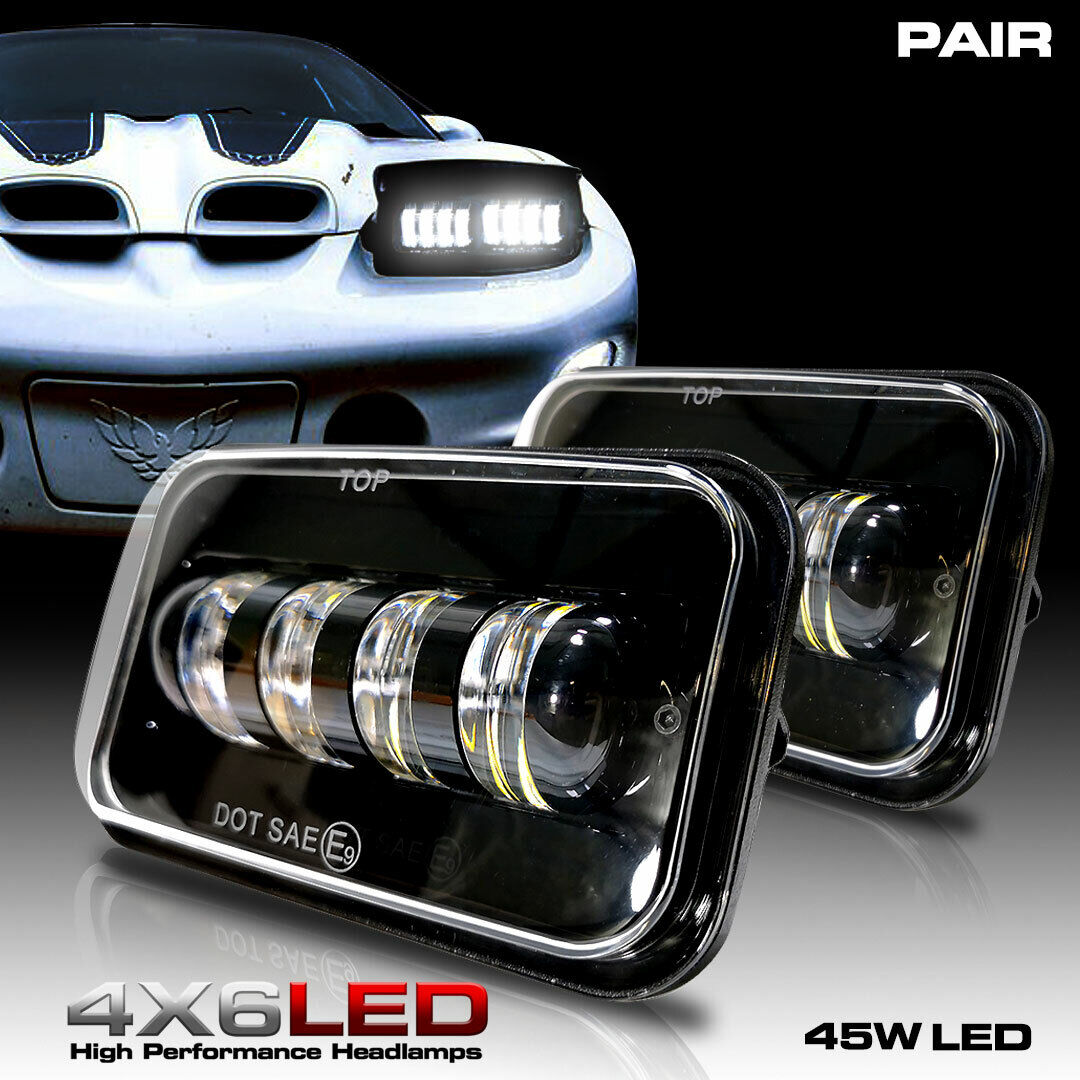 LED Headlights Headlamps for Pontiac Trans Am 1998 to 2002 Black Projector 2x