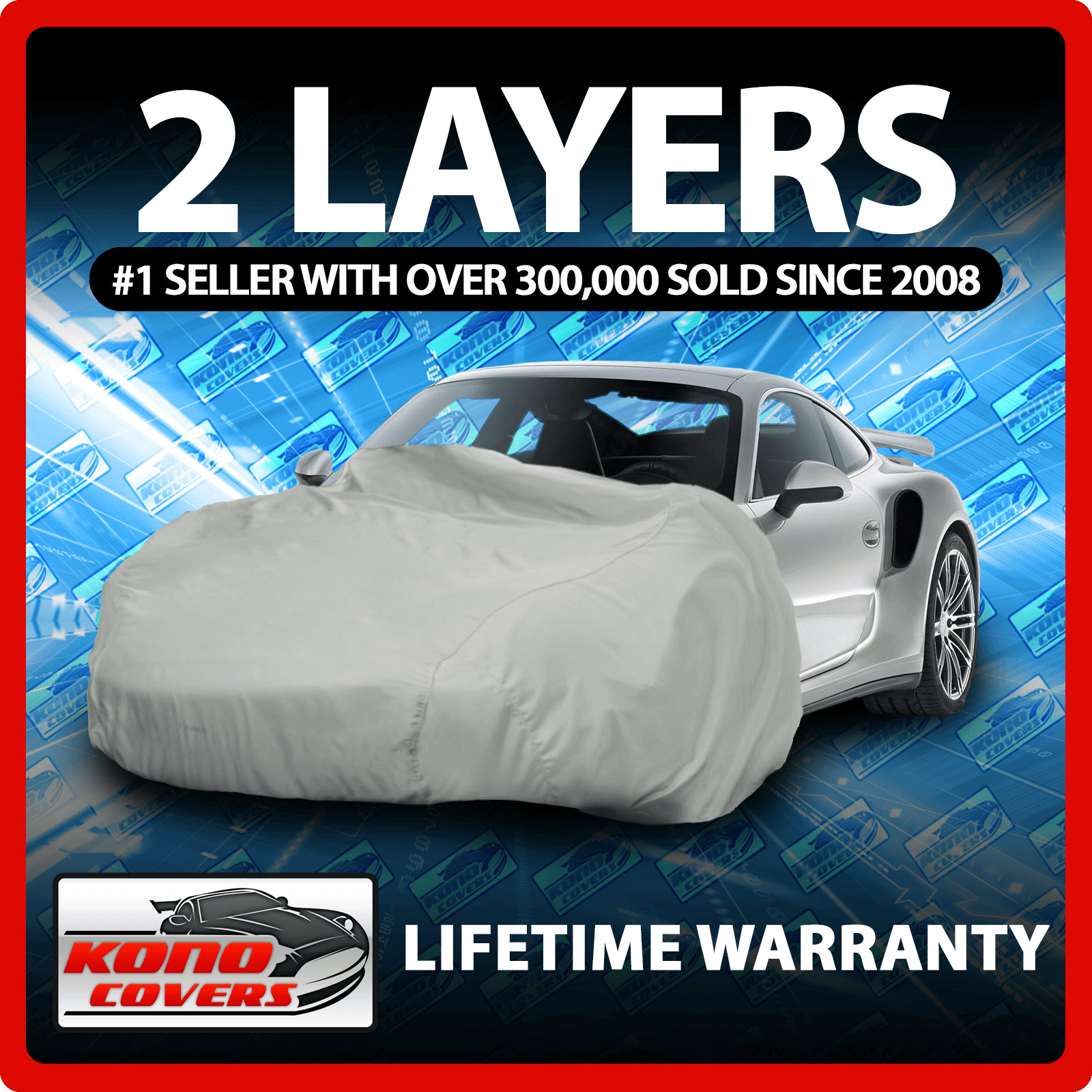 2 Layer Car Cover - Soft Breathable Dust Proof Sun UV Water Indoor Outdoor 2482