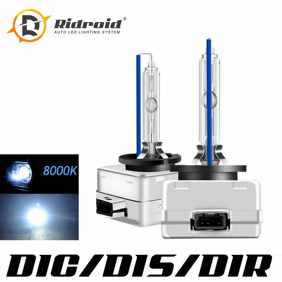 2 X D1C/D1R/D1S 8000K Ice Blue HID Xenon Headlight OEM Replacement Bulbs