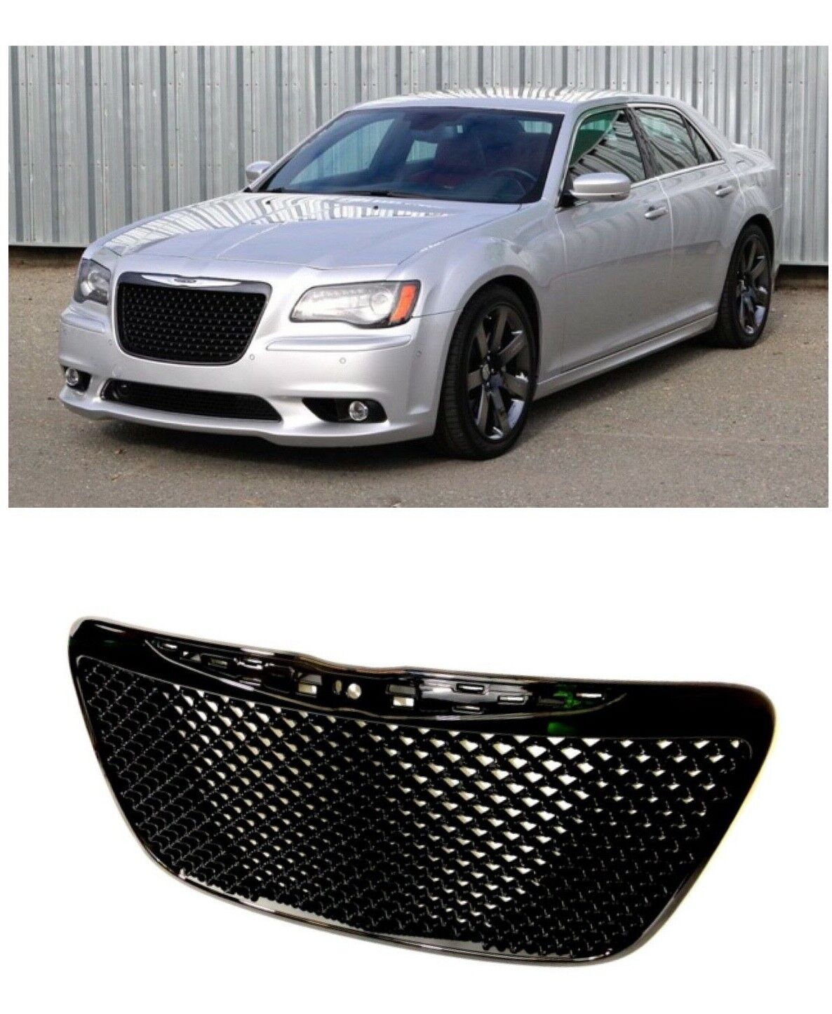 Fits For 2011 2015 Chrysler 300 Gloss Black Grille Mesh Bentley Grill SRT Style