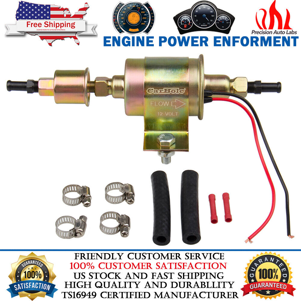 Universal 12V External Electric Fuel Pump Installation Kit 5-9 PSI 30GPH GA8012S
