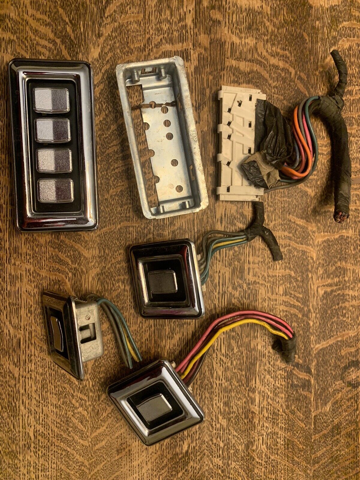 1969-1976 Mopar Power Window Switch Set Master Single Pigtails Mounts OEM