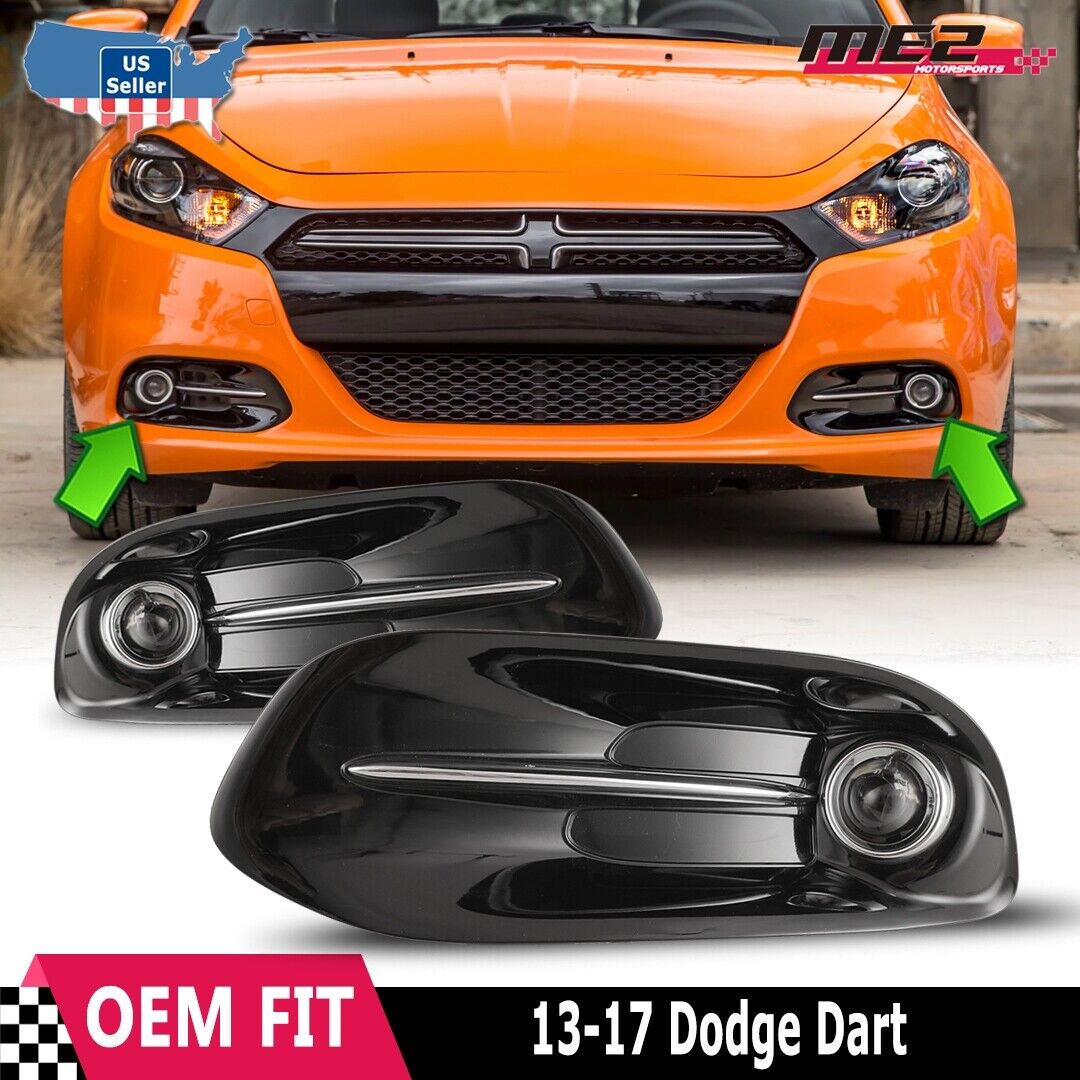 For 2013-2016 Dodge Dart Fog Lights Front Clear Bumper Driving Lamp +Wiring Kit