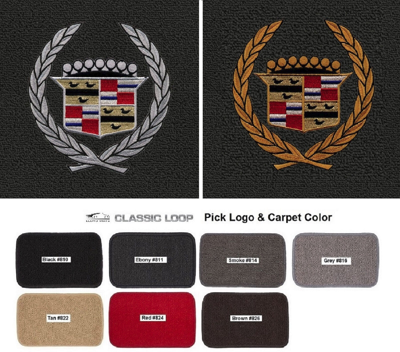 Lloyd Mats Classic Loop Cadillac Crest Front Floor Mats (1941-2001)