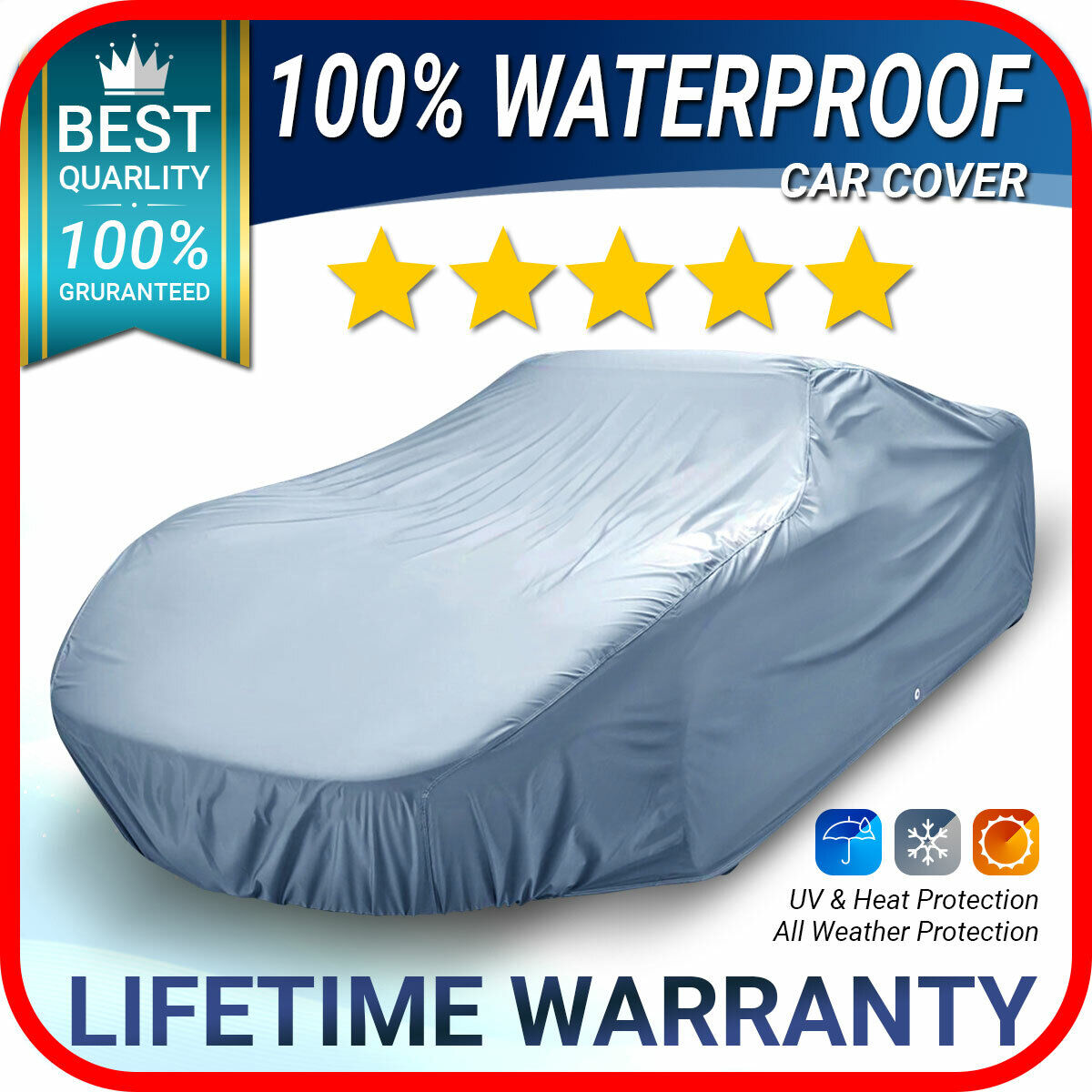 100% Waterproof / All Weather [CADILLAC] Full Warranty Premium Custom Car Cover
