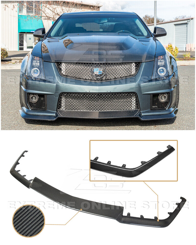 For 09-15 Cadillac CTS-V | CARBON FIBER Package Front Bumper Lower Lip Splitter
