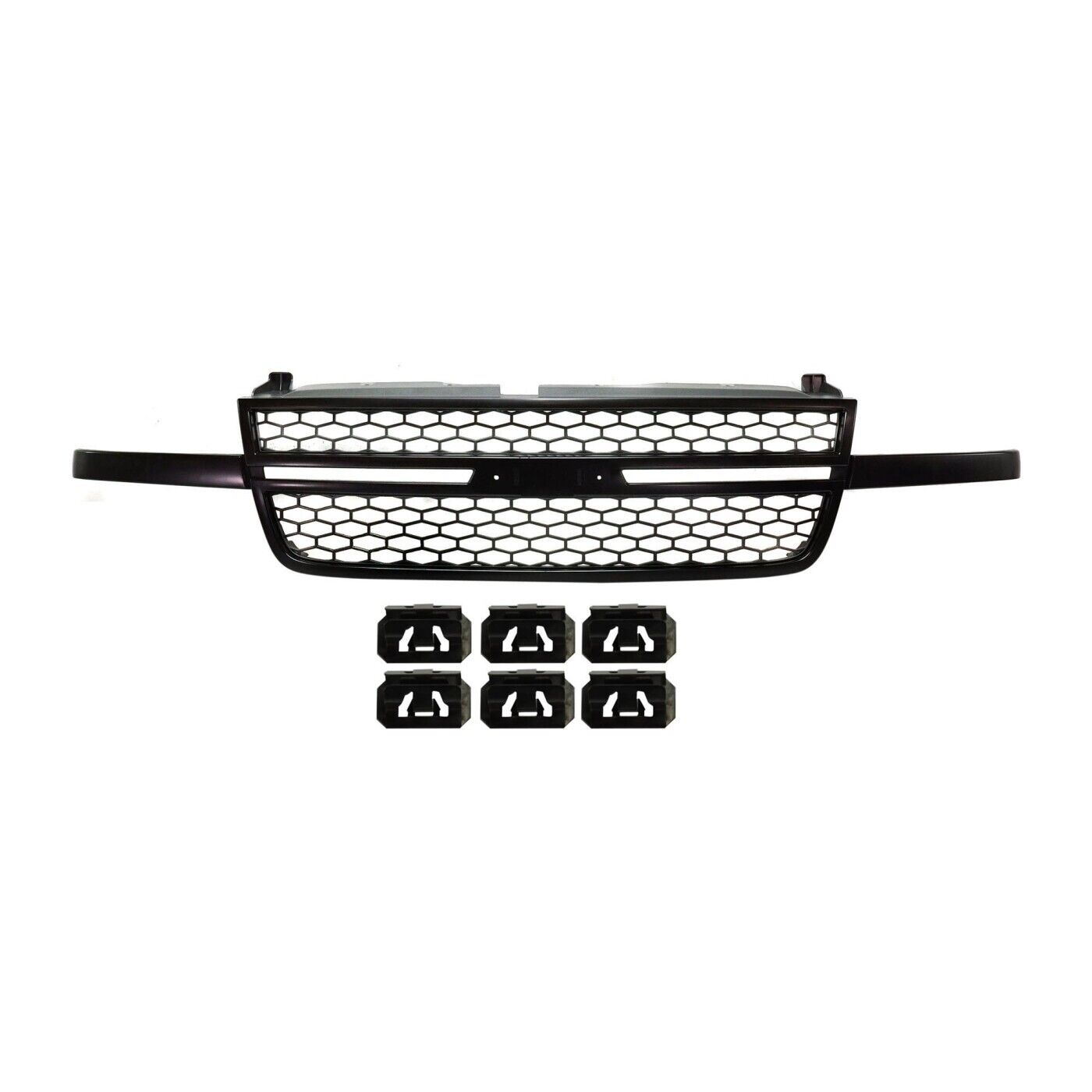 Grille For 2003-06 Silverado 2500 HD and 1500 HD Textured Black Shell and Insert