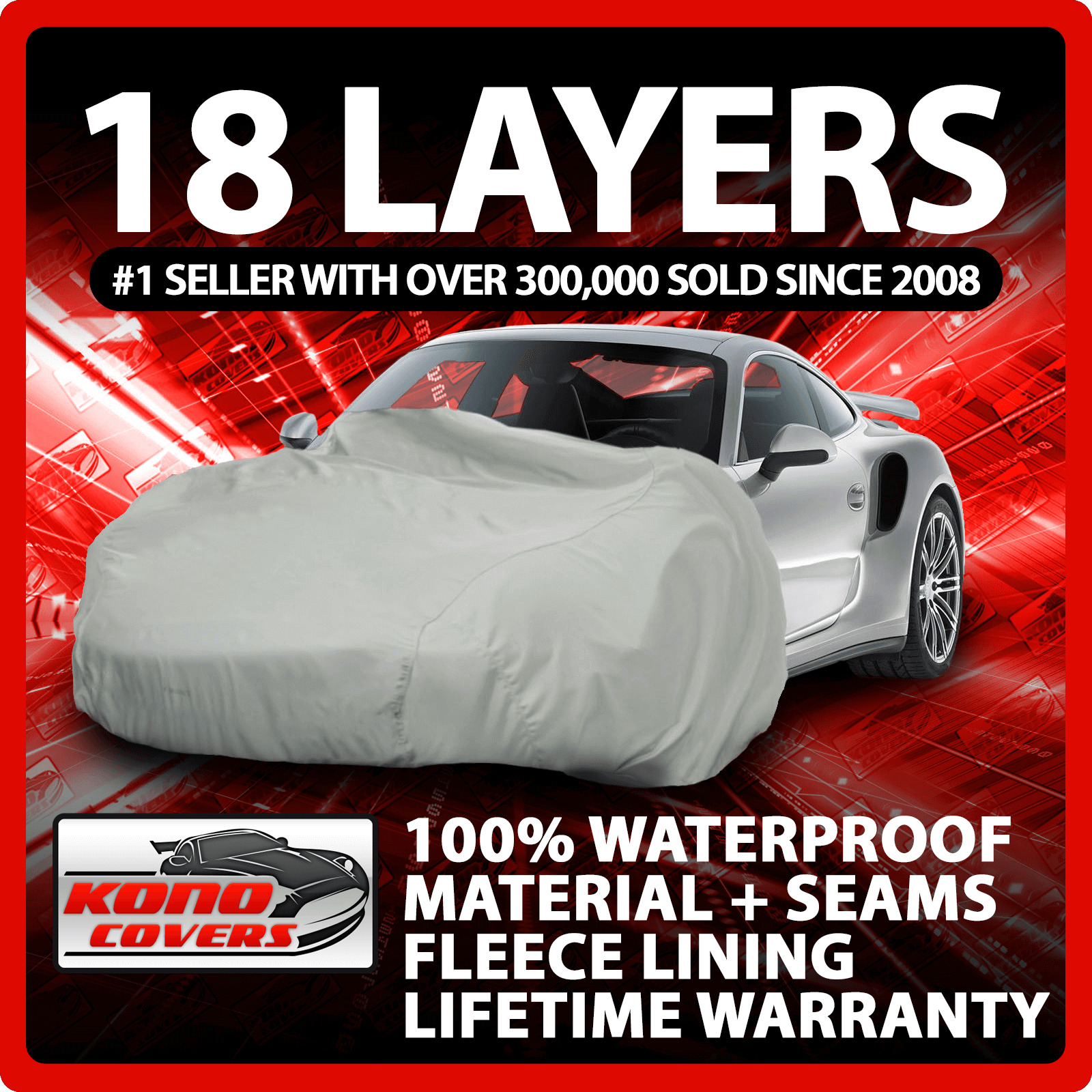 18 Layer Car Cover - Outdoor Waterproof Scratchproof Breathable