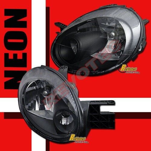 03 04 05 Dodge Neon SE SXT SRT4 SRT-4 Black Headlights Head Lamps 1 Pair