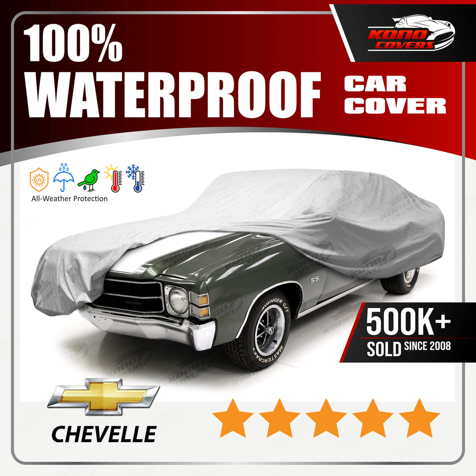 Chevrolet Chevelle 6 Layer Car Cover 1964 1965 1966 1967 1968 1969 1970 1971