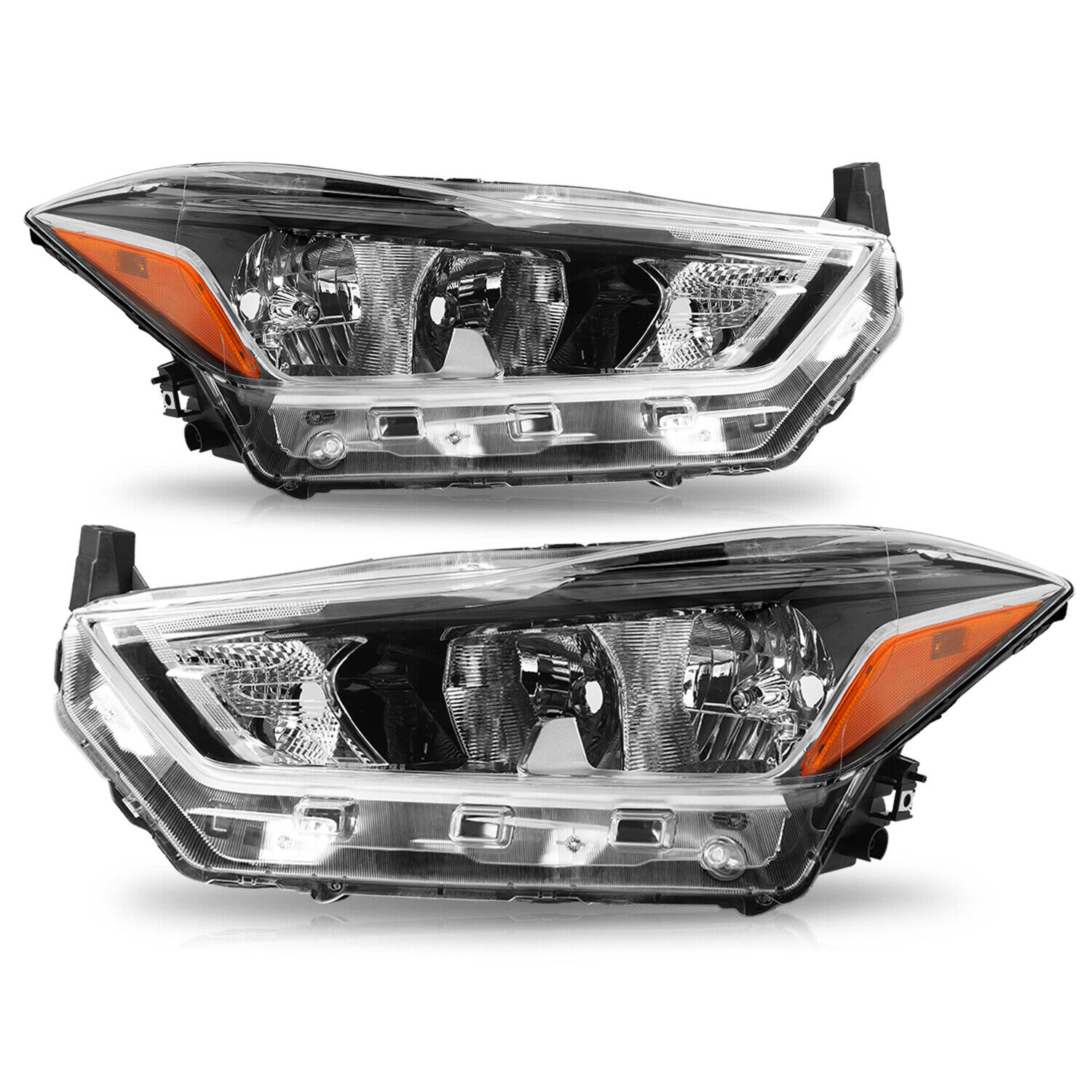 For 2017 2018 2019 2020 Nissan Kicks Halogen Headlights Assembly Headlamps L+R