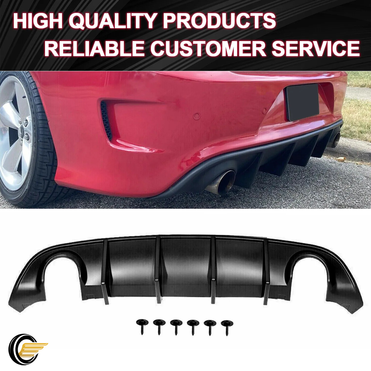Fits 2015 2016-23 Dodge Charger R/T Rear Bumper Diffuser Valance  PP OE Style