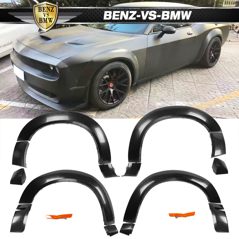 Fits 15-23 Dodge Challenger Hellcat Style Fender Flares Unpainted - PP