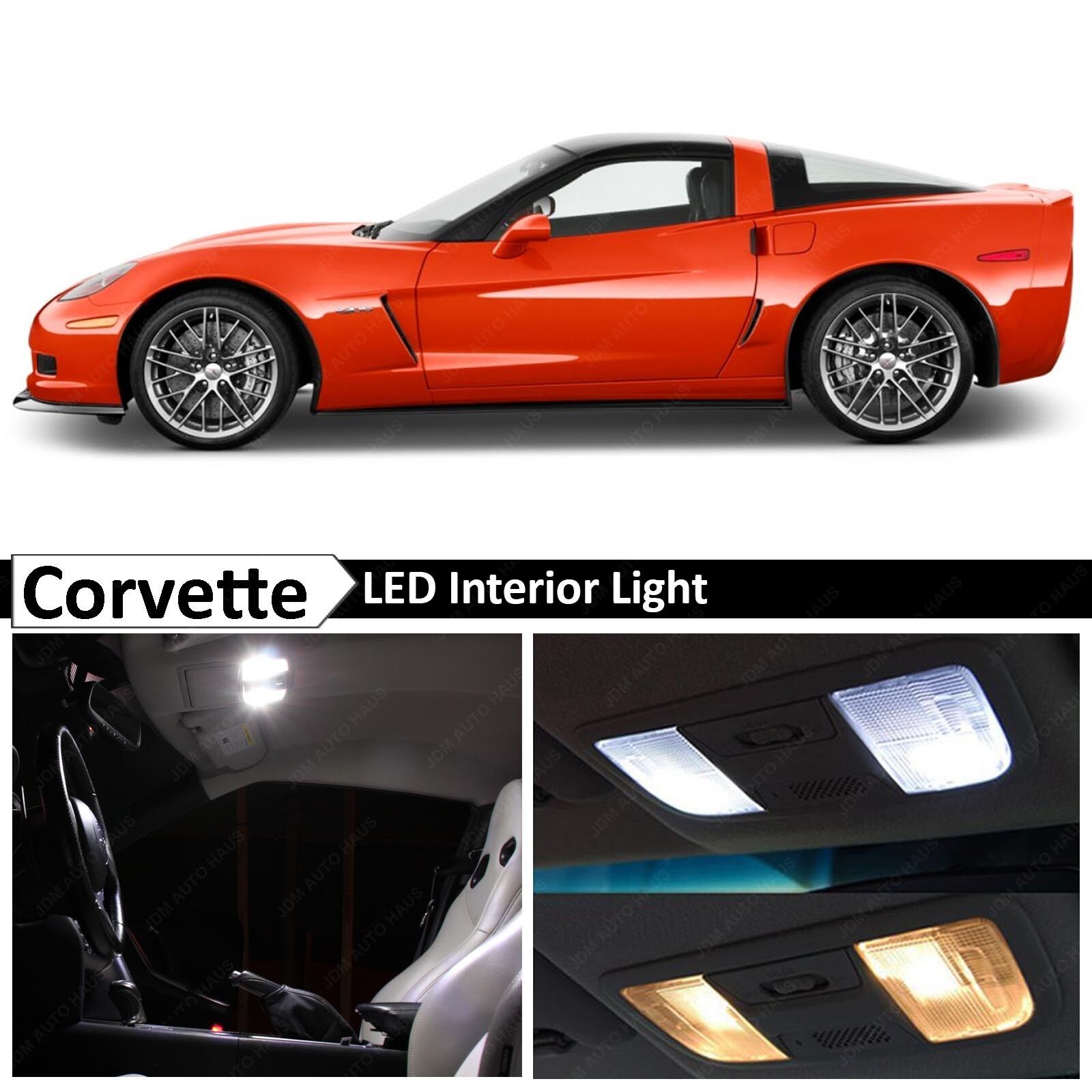 2005-2013 Chevrolet Corvette C6 White Interior LED Lights Package Kit